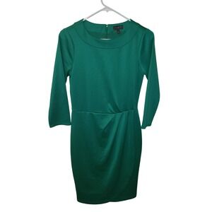 The Limited Womens Size 2 Emerald Green Sheath Dress Jewel Neck 3/4‎ Sleeve